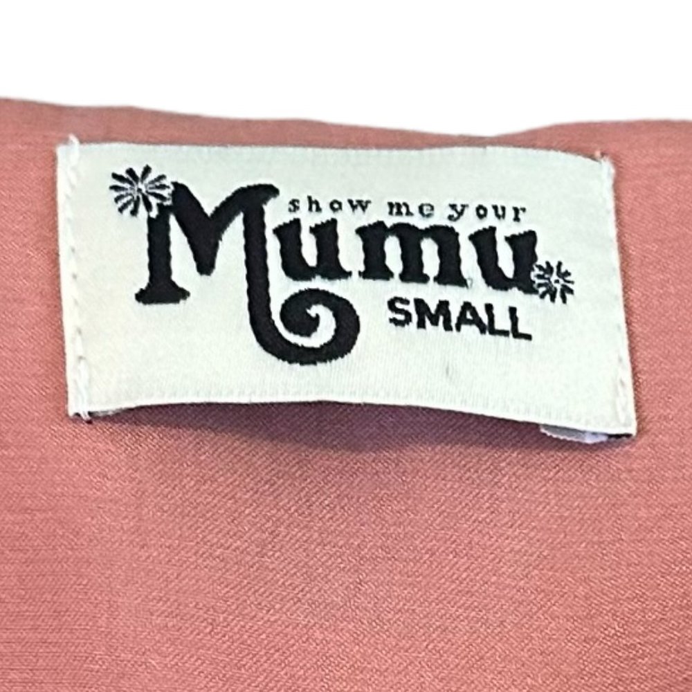 Show Me Your Mumu Satin Mini Wrap Dress Ruffle Short Sleeve Size Small Women's - Picture 11 of 12